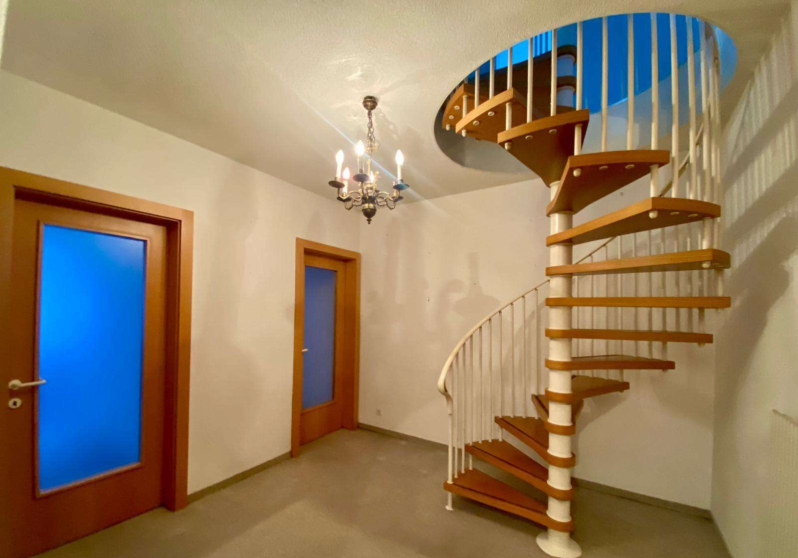 Wendeltreppe zwischen den beiden Wohnebenen